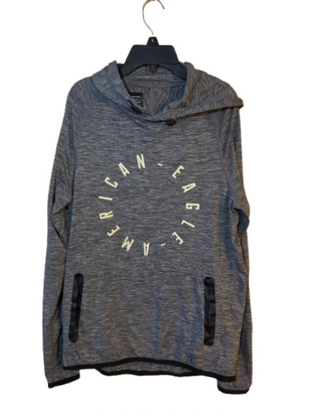 American Eagle Outfitters Men's Gray Hooded Pullover Sweater Small